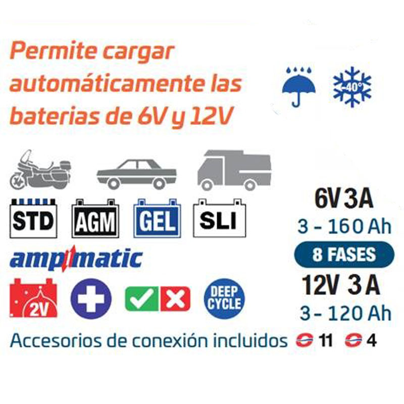 Cargador de batería moto Optimate 6 SELECT TM-370